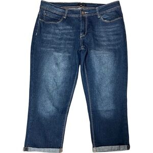 JONATHAN MARTIN Cuffed Capri Jeans SIZE 12 Blue Stretch